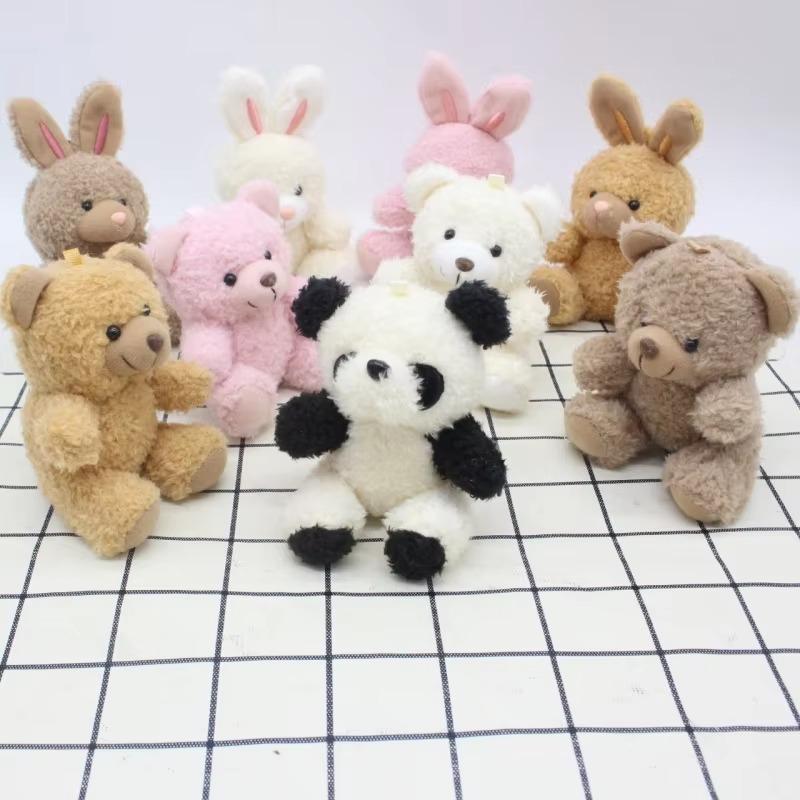 Плюшевый брелок 1 шт., мини-подвеска в виде медведя, куклы-девочки с брелком, игрушка в виде животного, сумка для подвешивания, украшение, подарок на день рождения, маленькие куклы