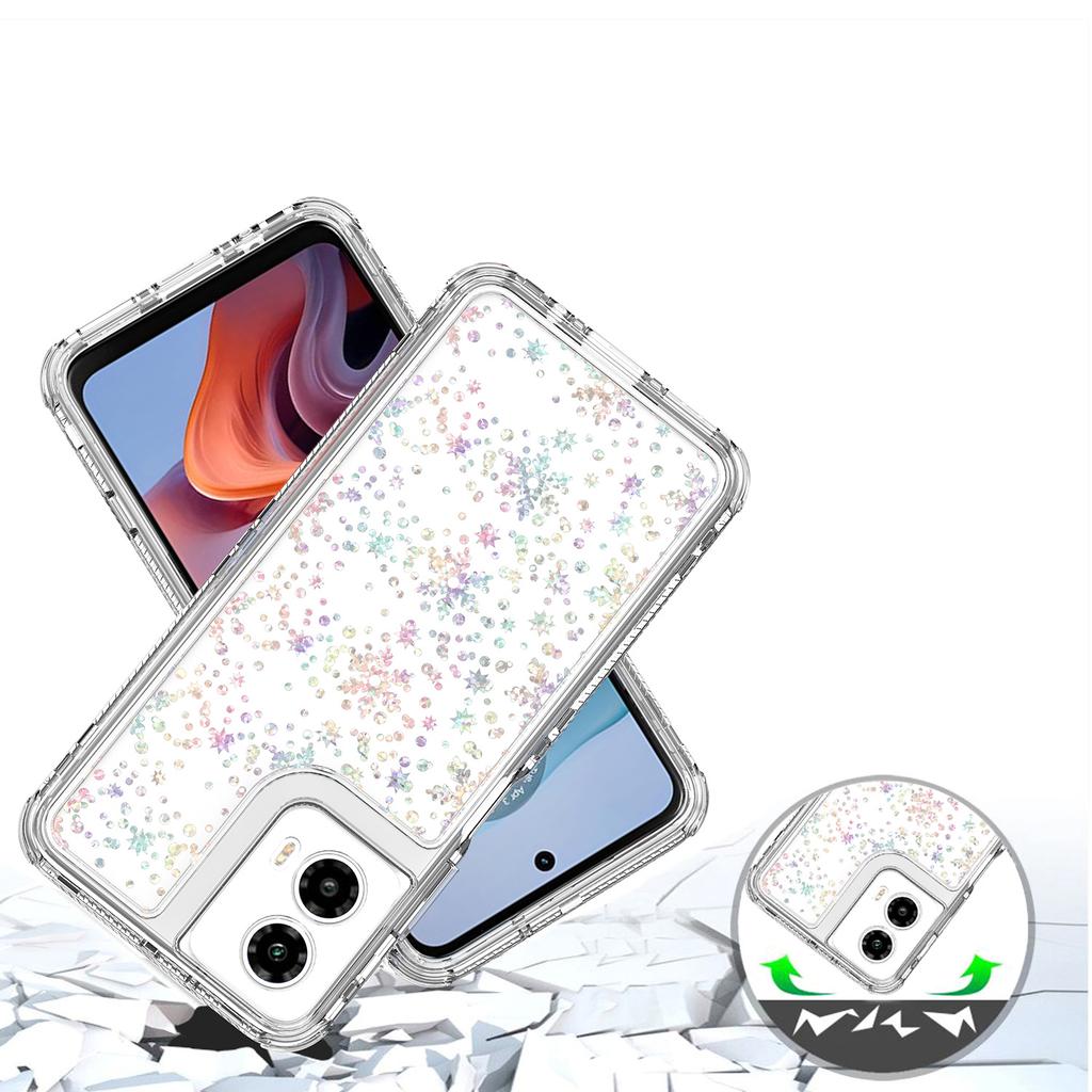 Чехол для Motorola Moto G34 5G с точными вырезами, прозрачный чехол из акрила и ТПУ для телефона с пленкой, напечатанной лазером