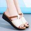 Летние женские модные сандалии на толстой подошве, кожаные домашние сандалии, женские тапочки, повседневная обувь
