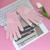 Solid Knit Wool Warm Cold Proof Autumn Winter Full Finger Touchscreen Unisex Casual Versatile Gloves Cute
