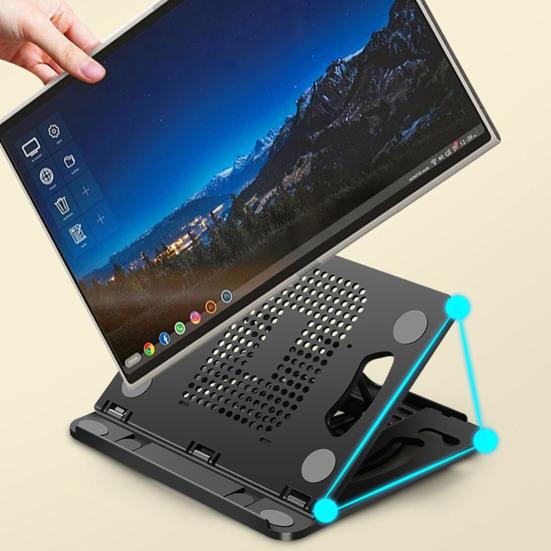 Подставка для ноутбука с основанием Эргономичный дизайн Угол вращения 360 градусов Регулируемая Полая конструкция для отвода тепла