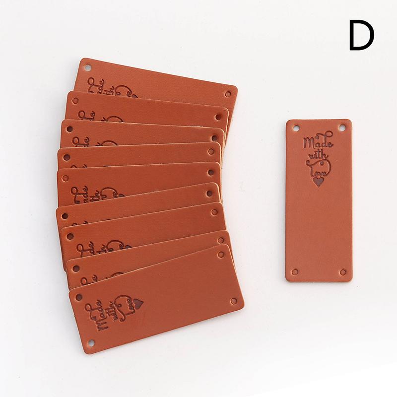 20Pcs Handmade With Love Labels Tags Synthetic Leather Garment Sewing Crafts Diy