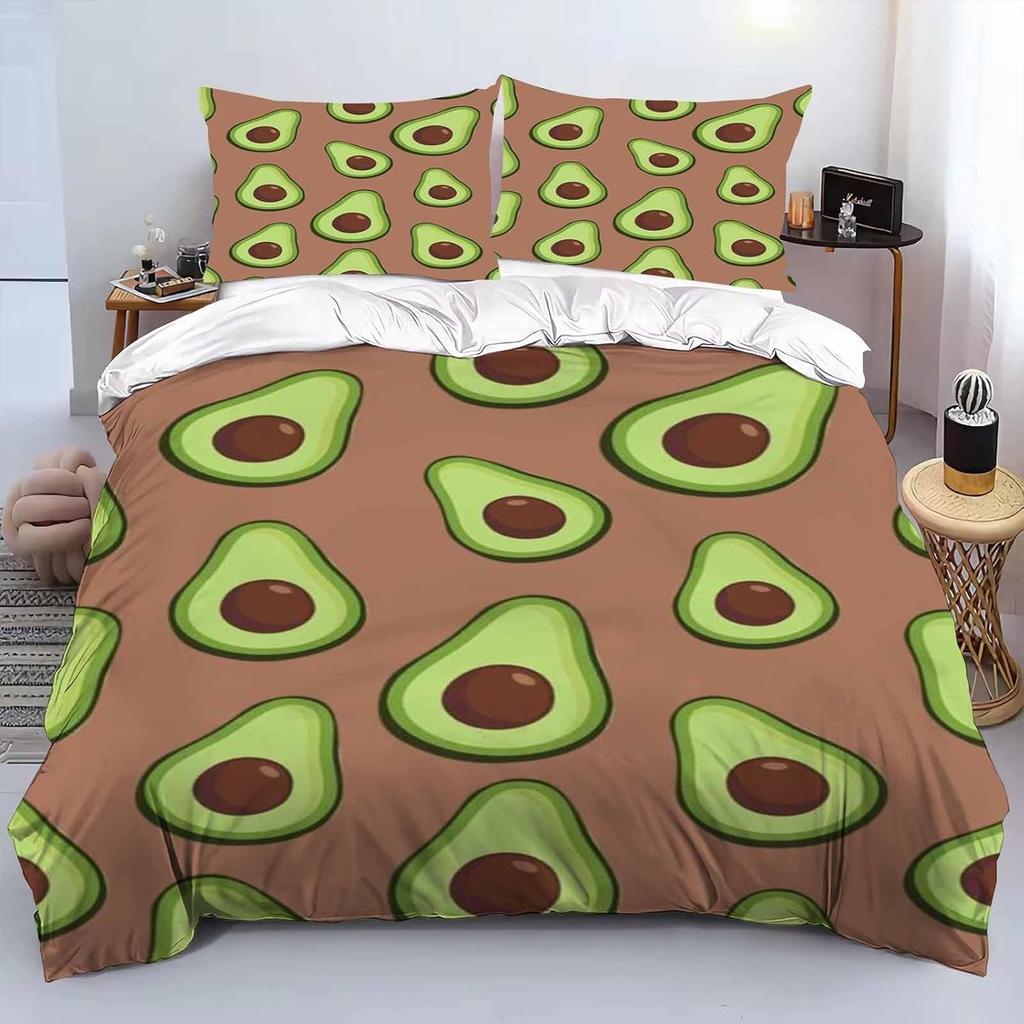 Постельный комплект «Авокадо», 3D-рисунок, мягкий микрофибровый комплект пододеяльника, фруктовое одеяло и наволочка 50 x 75 см на молнии