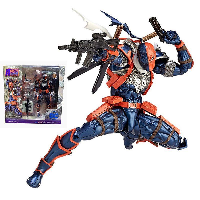 Revoltech Amazing Yamaguchi Deathstroke №011 Высокодетализированная ПВХ Фигурка Коллекционная Игрушка