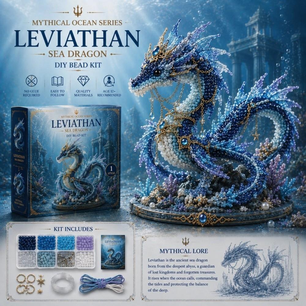 Colorful Mythical Ocean DIY Bead Kit Tiny Beadwork Art Craft Set Indoor Activities