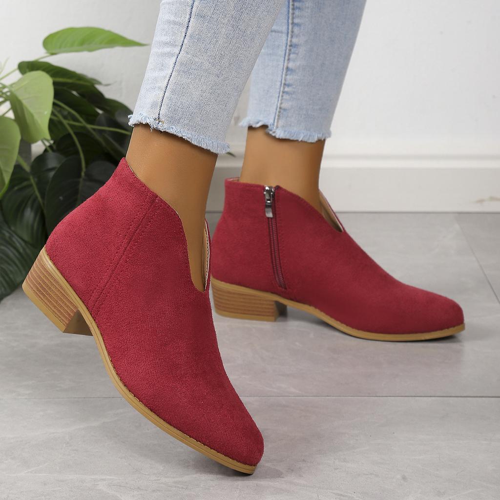 Женские ботинки, осенние замшевые женские модные ботинки на платформе, размер 43, ботильоны на высоком каблуке с боковой молнией Botas De Mujer