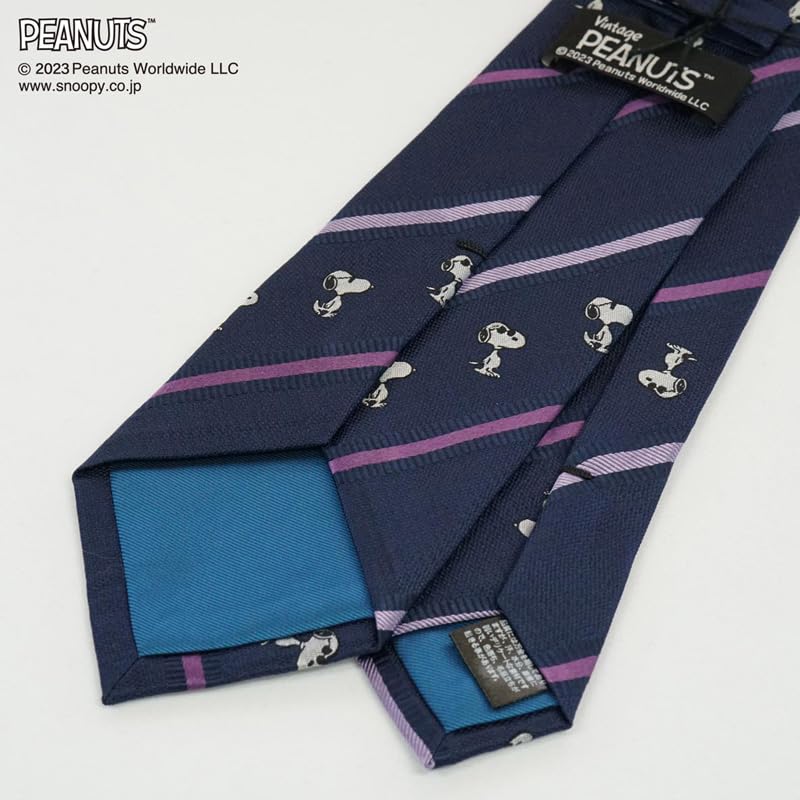 [Peanuts] Snoopy Joe Cool Tie, Stripe Pattern, PN918305, Navy