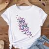 (Asian Size) Women Fashion T Shirt Clothing Summer Butterfly Trend 90s Print Tee Top Woman Female Short Sleeve Graphic T-shirts