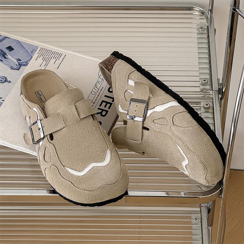 Пробковые мюли тапочки мужские женские с закрытым носком домашние тапочки сабо винтажные тапочки Мюллер поддержка свода стопы