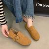 Fashion Brown Flat Shoes for Women Retro Spring and Autumn 2024 New Loafers Shoes Non-slip Fashion Soft Sole Shoes Size 35-40