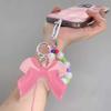 Patchwork Bowknot Keychain Bag Hanging Car Keyring Cute PU Leather Bow Pendant  Kids Girls