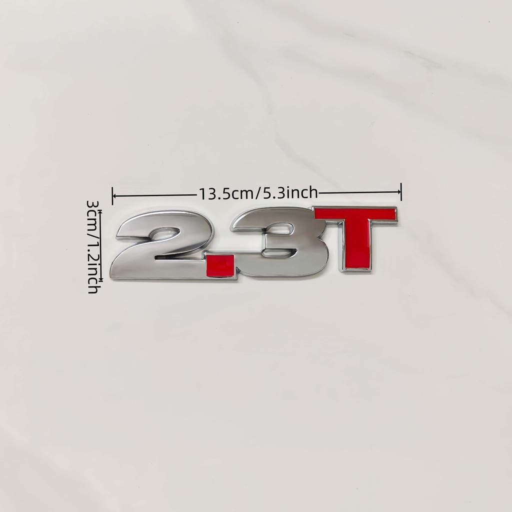 3D Metal 2.3T Displacement Badge Sticker Rear Trunk Emblem Decal for GT Shelby