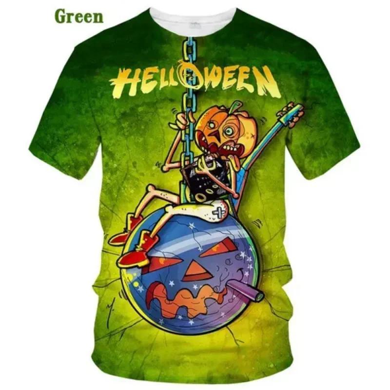Футболка с 3D-принтом Rock Band Helloween для женщин и мужчин, летняя, с круглым вырезом, коротким рукавом, модная, с графическим рисунком, футболки для косплея