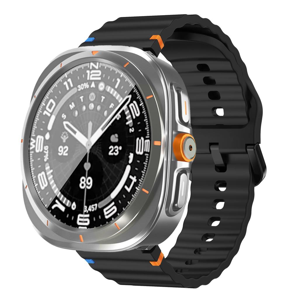 Ремешок+Переход на Ультра Чехол для Samsung Galaxy Watch 7 6 40 44мм Обновление до Galaxy Watch Ultra 47 Защитное стекло для экрана