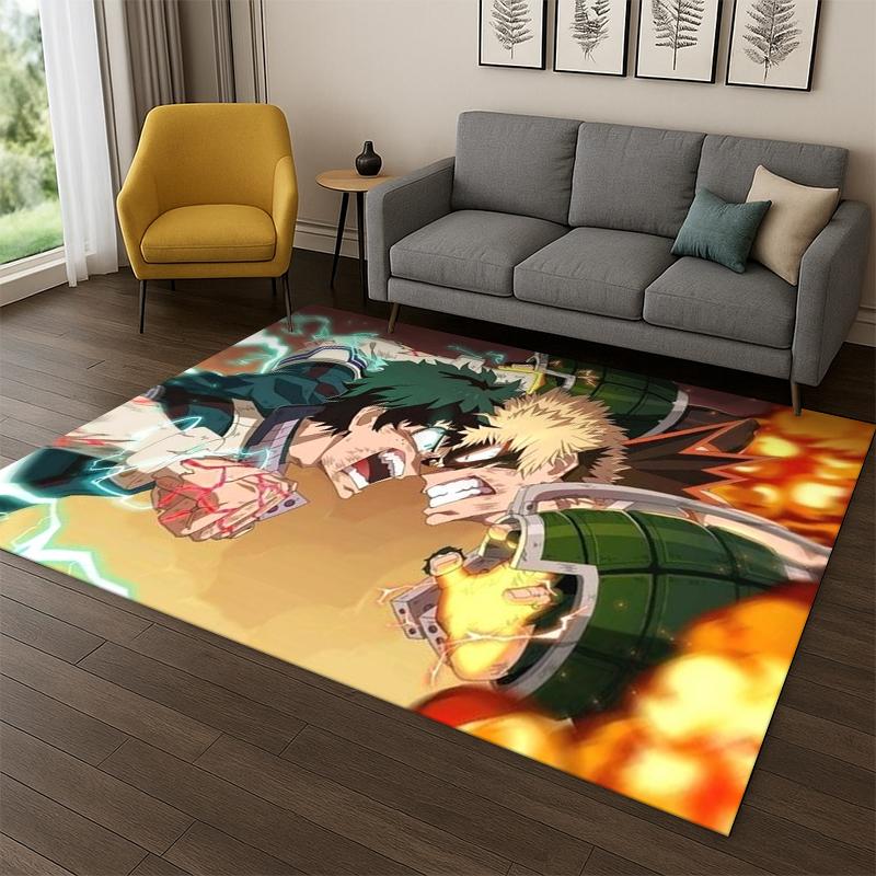 My Hero Academia Deku Bakugou Cartoon Anime Carpet Rug for Bedroom Living Room Sofa Doormat Home Decor,Kid Area Rug Non-slip