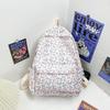 Aesthetic Students Backpack Nylon Shoulder Bag Large Capacity Floral School Bag  Textbook