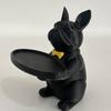 French Bulldog Statue Tray Organizer for Keys Candy Jewelry Earrings Modern Art Dining Table