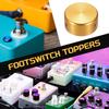uxcell 12pcs Foot Switch Guitar Pedal Button Metal Foot Switch Top Covers for Inch Guitar Effect Pedal Yellow Toppers, Caps, 3/8 Buttons,