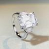 Emerald Cut Pink Zircon Diamond 925 Silver Ring for Women
