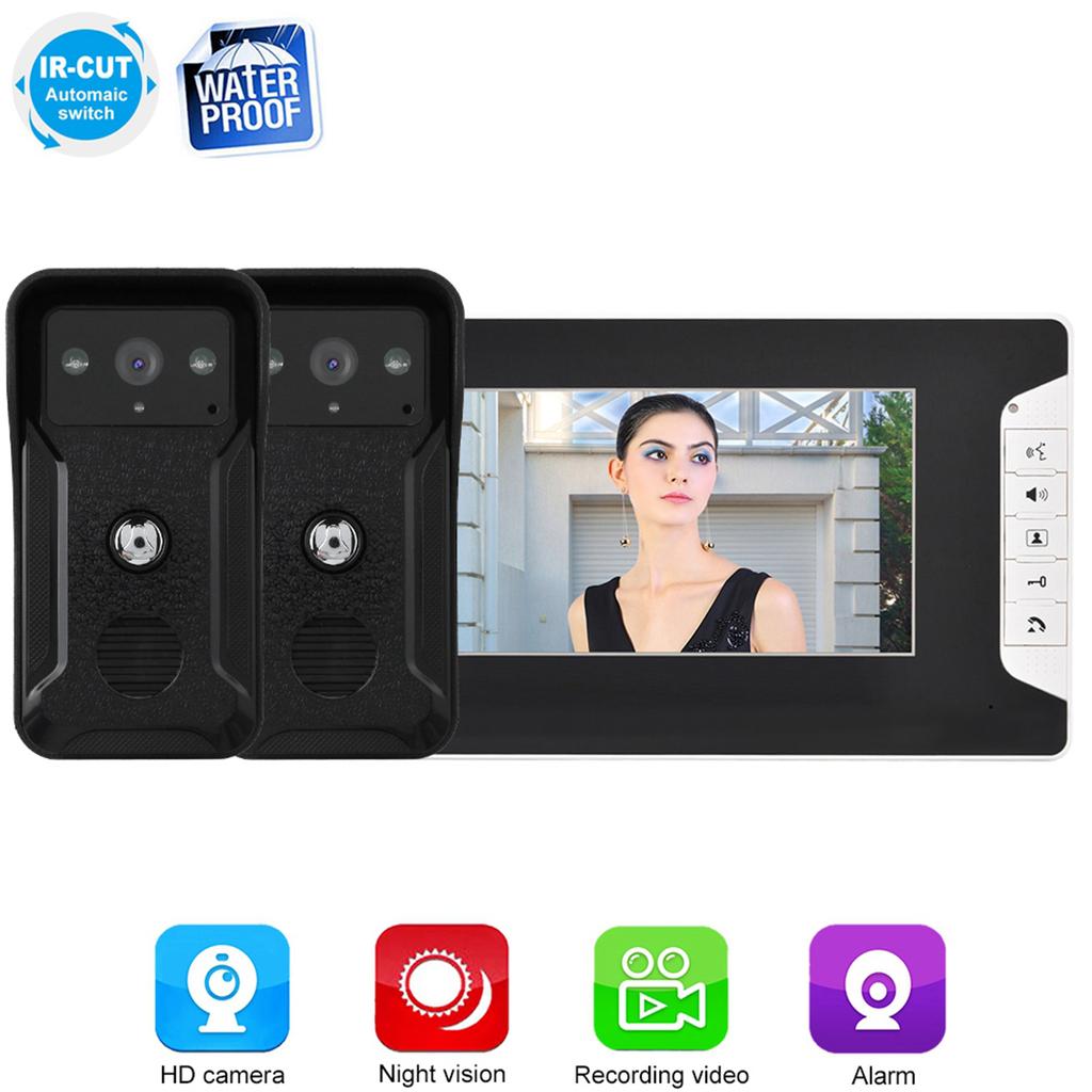 7" проводной видеодомофон домофон ночного видения интеллектуальный комплект дверного звонка безопасности