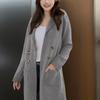 Women's Wool Blend Long Coat Oversized Double Breasted Trench Coat Notched Lapel Fall Winter Warm Overcoat