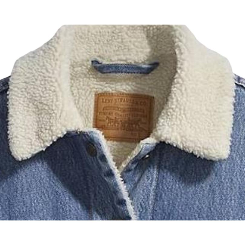 Женская джинсовая куртка Levis Sherpa верхняя одежда светло-голубая 36137-0018