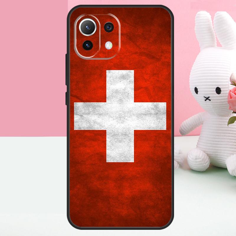 Швейцария Швейцарский флаг Чехол для Xiaomi 14 15 Ultra 15T 13T 14T 17 Pro Max POCO F8 Ultra X7 X5 X6 Pro F5 F6 F7 Funda