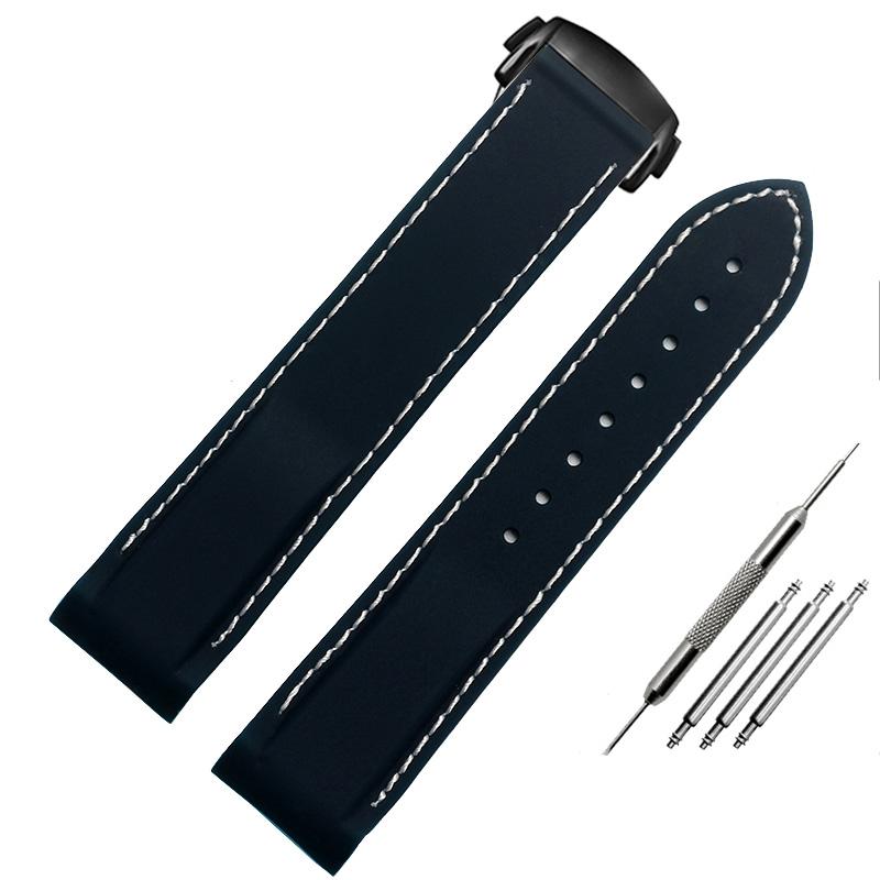 Классический ремешок для часов с резиновым силиконовым интерфейсом Arc 20 мм 22 мм подходит для часов Omega Seamaster GMT Diver 300 Speedmaster Seiko Hamilton