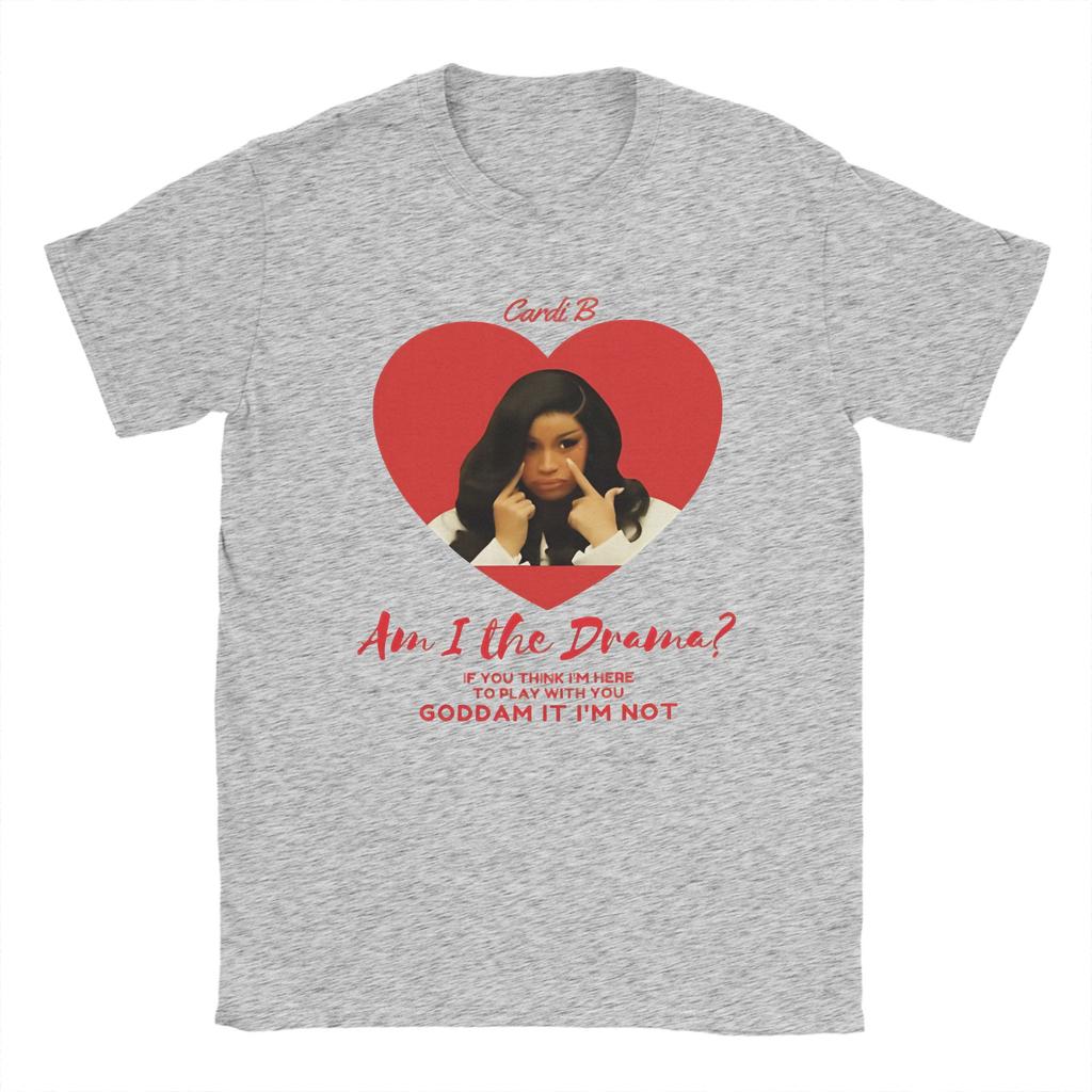 Novelty Cardi B Am I The Drama 2026 Art TShirts Unisex Crewneck Cotton T Shirt  Short Sleeve Tee Shirt Printed Tops