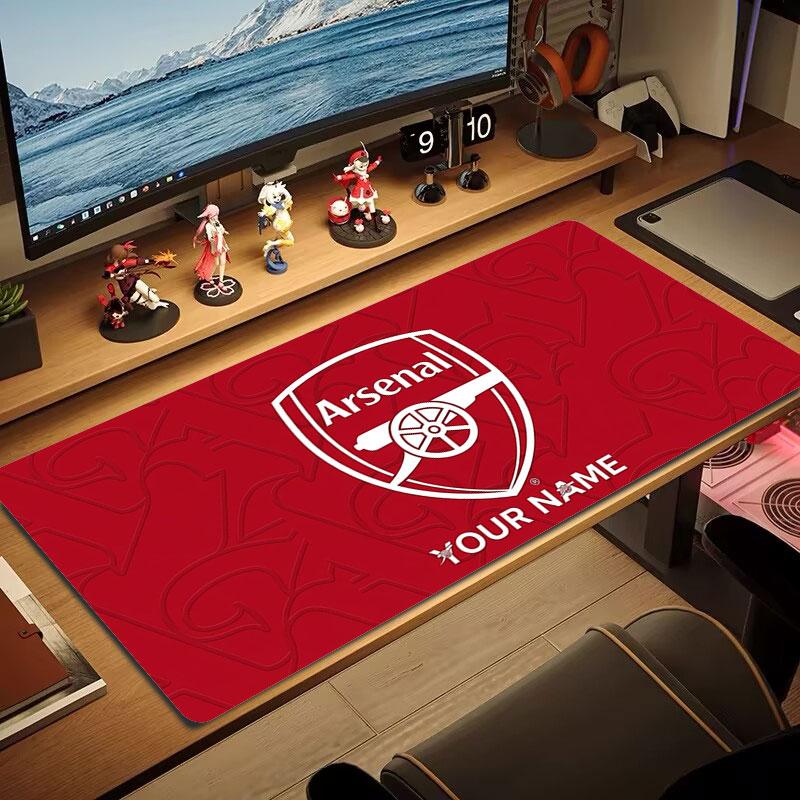 Arsenal F Custom Name Large Size Mouse Pad Large Gaming Table Cushion Non-slip Laptop Tablet Big Mousepad XXL Mat Mini PC Playmat With Lock edge