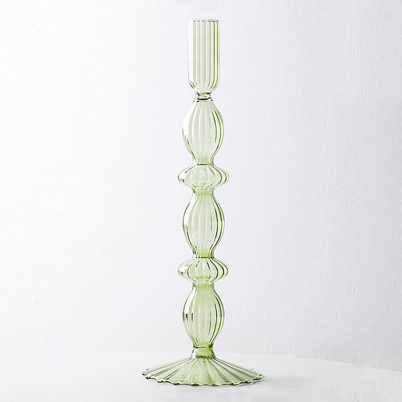 Полосатый многокольцевой подсвечник, водная стеклянная ваза, красочный прозрачный подсвечник