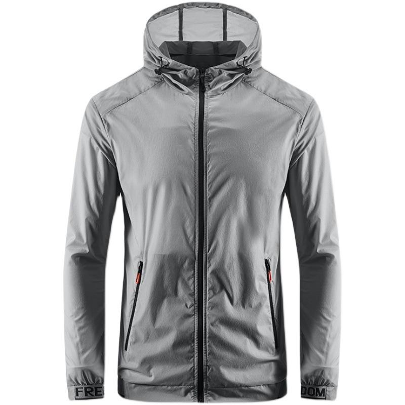 Летняя куртка с капюшоном и длинными рукавами, мужская повседневная молодежная однотонная одежда для активного отдыха, легкая и дышащая, быстросохнущая, кожаная одежда для мужчин