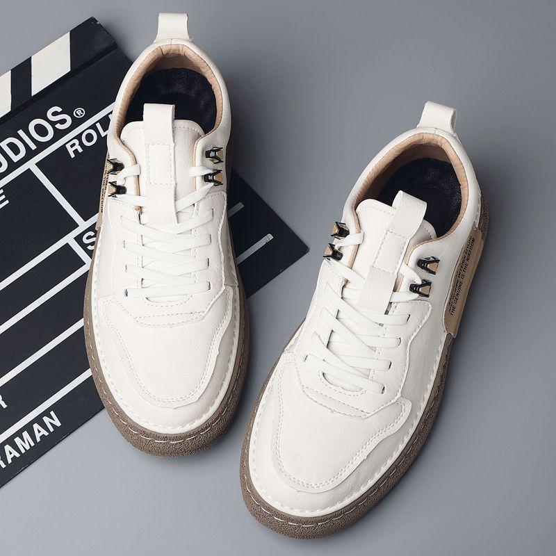 Мужские кожаные повседневные кроссовки