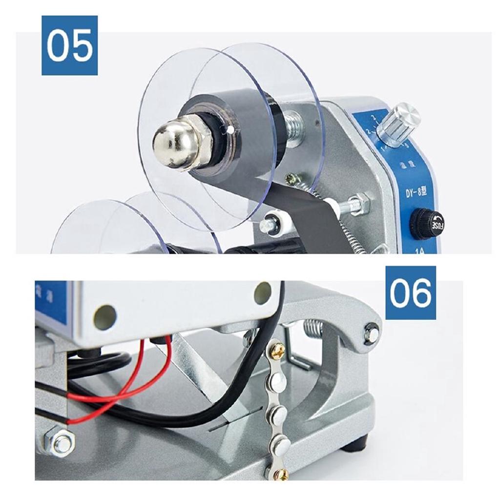 Ручной принтер для горячего тиснения фольгой 220 В, термоленточный принтер для печати кода даты