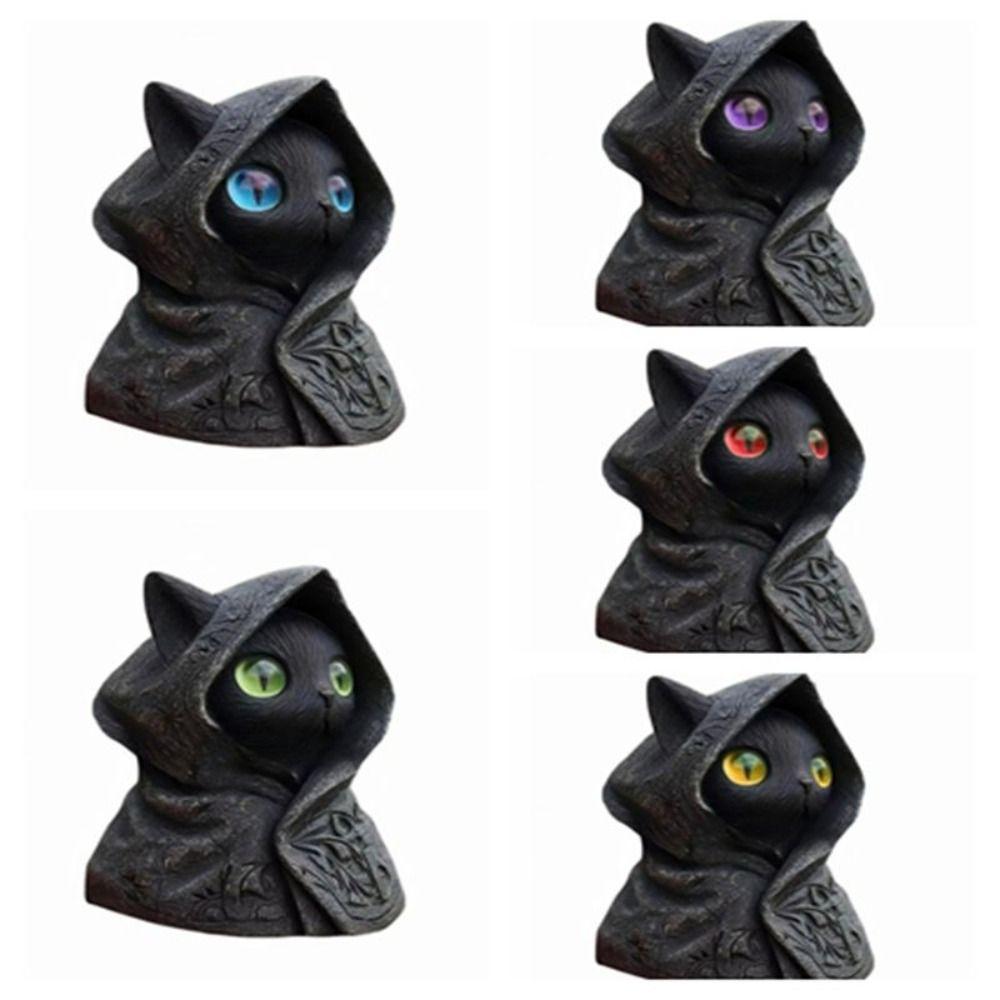Декоративные фигурки кошек 3D-печатная скульптура кошки Декор Статуэтка кошки в капюшоне Мистический кот Украшения для кошек Декор для дома