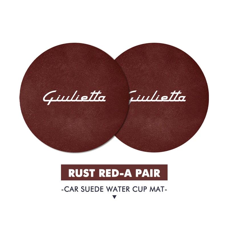 Car Stickers For Alfa Romeo For Alfa Romeo 2PCS Car Logo Anti-Slip Water Cup Pad Drink Holder Mat Interior Accessories Giulietta
