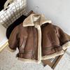 Autumn Winter Children's Velvet Warm Jackets Baby Kids Fur Outwear Korean Boys Girls Zipper Thickness Suede Coat