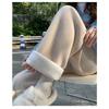 Autumn Winter Women Thickened Wide-leg Pants Fashion Casual High-waisted Drawstring Long Pants Plus Size Solid Color Straight Trousers 2345