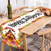 Thanksgiving Fall Harvest Kitchen Table Decorative Tablecloth, Maple Pumpkin Turkey Tablecloth