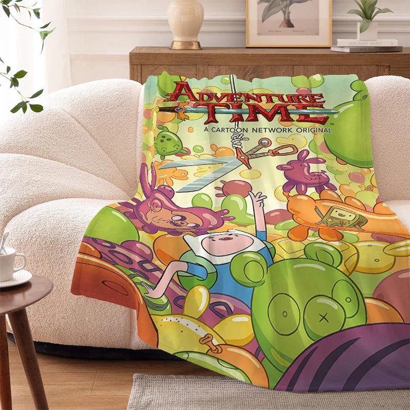 Fluffy Soft Blankets King Size A-Adventures Time Microfiber Bedding Warm Sofa Knee Fleece Camping Nap Flannel Double Bed Blanket