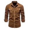 Autumn Cotton Corduroy Men's Business Slim Fit Casual Shirt Men's New Long Sleeved Jacket