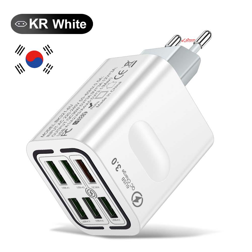 6 портов USB Быстрая зарядка Настенный адаптер Сверхбыстрая зарядка Для iPhone Samsung Xiaomi Oppo