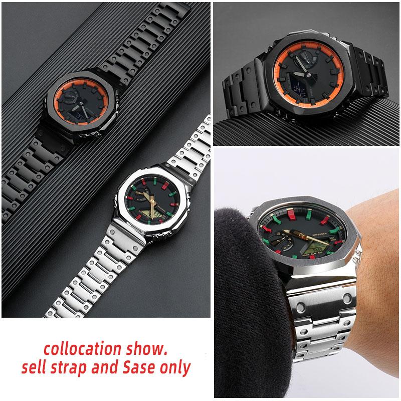 Аксессуары для часов Casio G-SHOCK GA-2100 Ремешок из нержавеющей стали металлический Корпус Безель GA2100 GA2110 GA-B2100 Модифицированный мужской Ремешок для часов