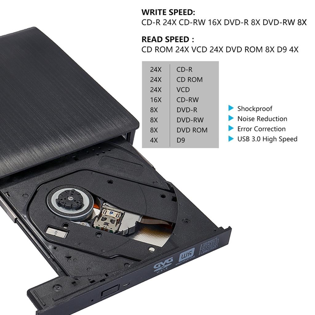 Внешний USB 3.0 Type-C Высокоскоростной DL DVD RW Пишущий привод CD Пишущий привод Тонкий Портативный Оптический привод 138x135x19ММ