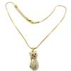 Les Trésors De Lily [P8650] - Golden White 'Cat' Designer Necklace - 25x10 Mm