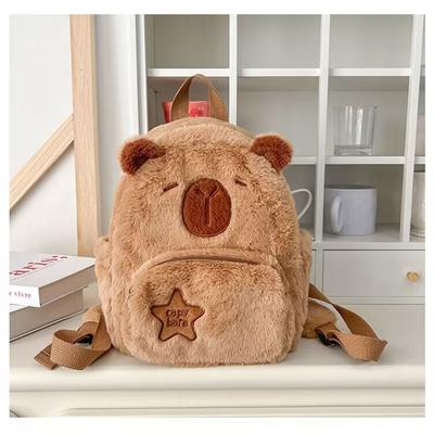 Школьная сумка Capibala Plush Capybara Bag Повседневная универсальная меховая сумка Рюкзак большой вместимости Школьная сумка Mochila