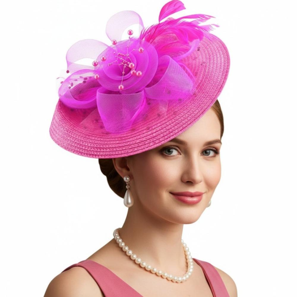Elegant Vintage Fascinator Hat Sweet Masquerade Hair Band Party Bride Headdress Wedding