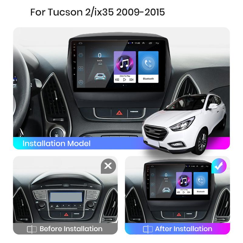 Для Hyundai Tucson 2 IX35 2009 - 2015 9" Android 2Din автомобильный радиоприемник мультимедиа видеоплеер навигация аудио головное устройство GPS