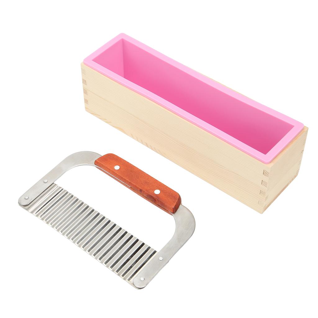 Деревянная форма для мыла в виде буханки с 1 силиконовой формой 1 шт. Волнообразный резак для мыла