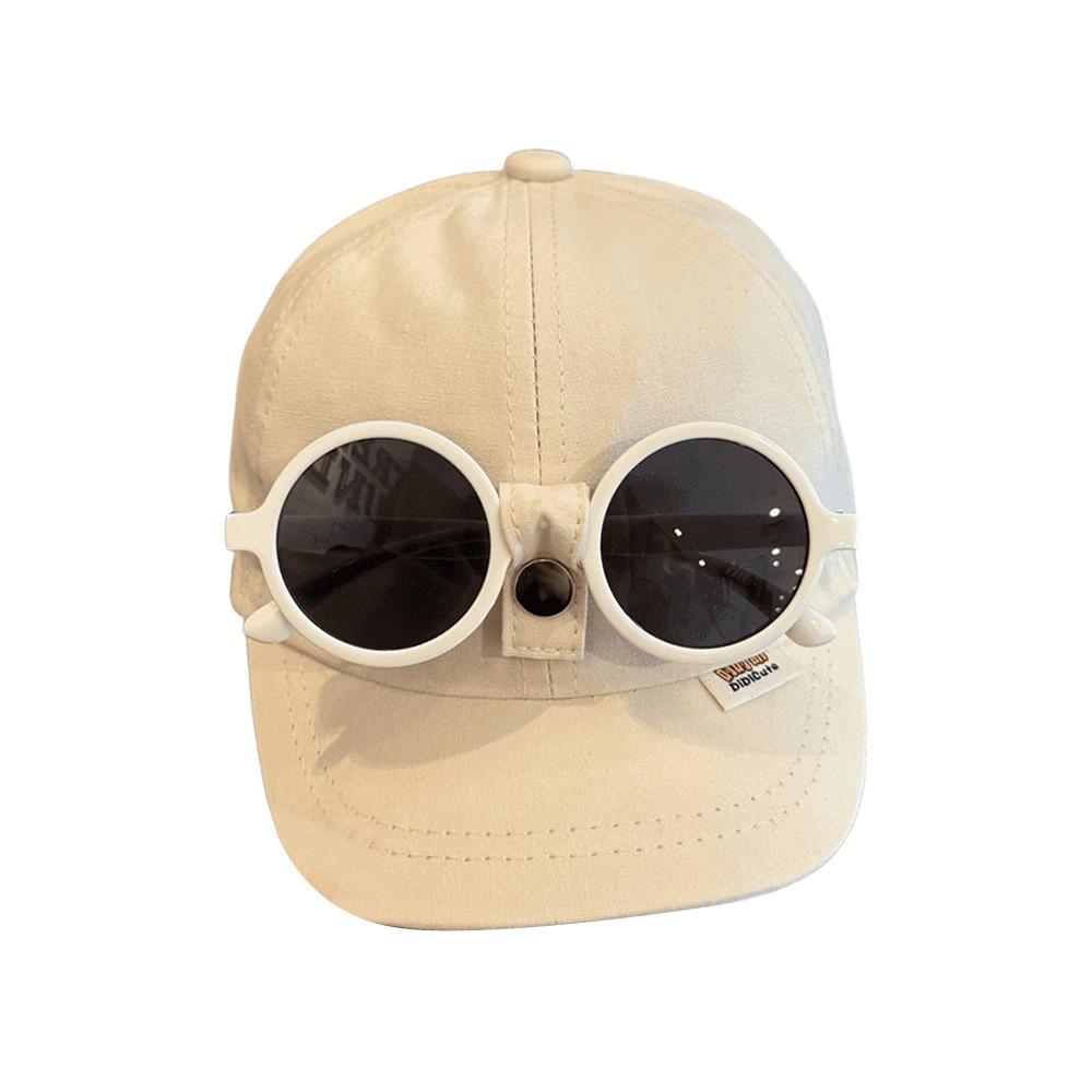Sunshade Kids Children Sun Visor Hats Sunscreen Hip Hop Hat With Sunglasse  Spring Summer Autumn